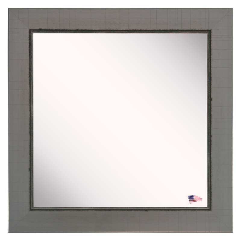 Pierpont Wood Flat Wall Mirror, 39" H x 39" W