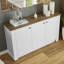 Buffet Latitude Run®, armoire de rangement moderne 3 portes, H 31 po, P 15 po, L 53 po - blanc / brun