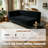 101"  Boneless Couch with Elevated Base, Modular Sectional Sofa with Deep Seat High Back, Easy Clean Black Chenille Sofa