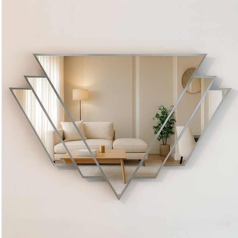 Addeson Triangle Wall Mirror, Silver