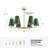 Abbiney 6-Light Dimmable Classic / Traditional Chandelier With Tapered Green Linen Fabric Shades
