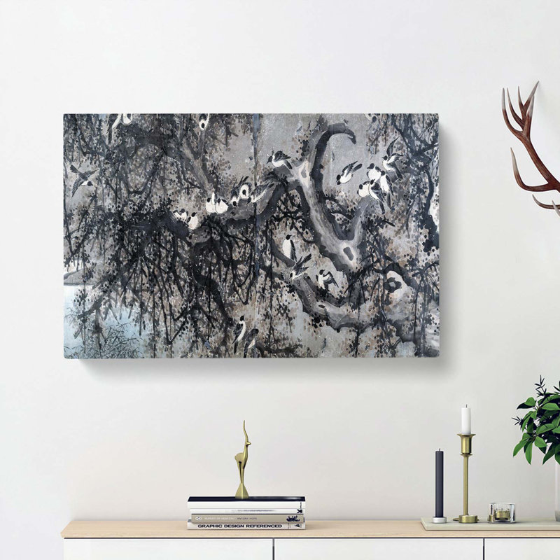 White Breasted Crows Vol.1 by Zha Shibiao - Wrapped Canvas Painting, 40cm H x 60cm W x 3cm D