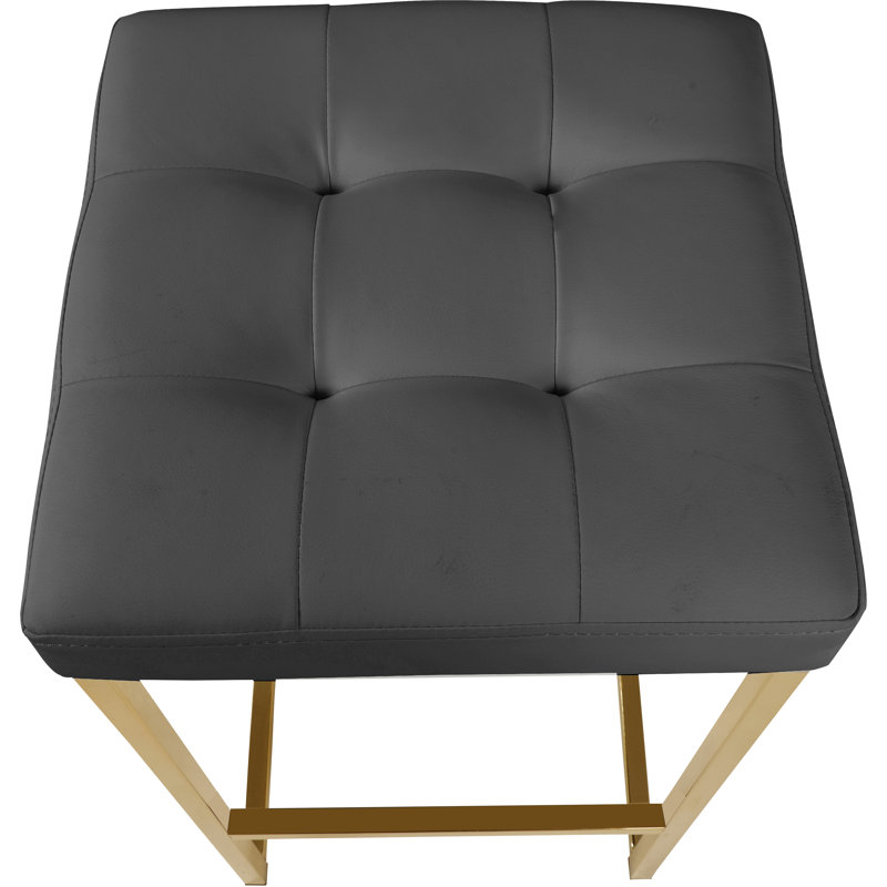 Tabouret de comptoir 26,5 po Nicola, Gris, Or