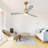 52 Inch Ceiling Fan With Dimmable Led Light 3 Solid Wood Blades Remote Control Reversible DC Motor For Living Room