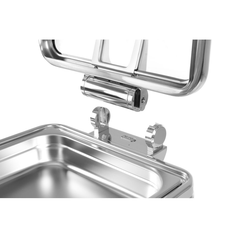 Fine Dine De Luxe Chafing Dish with Glass Cover, 18cm H x 47cm W x 41cm D