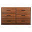 Commode 6 tiroirs avec grands tiroirs en tissu, noyer-1326641056