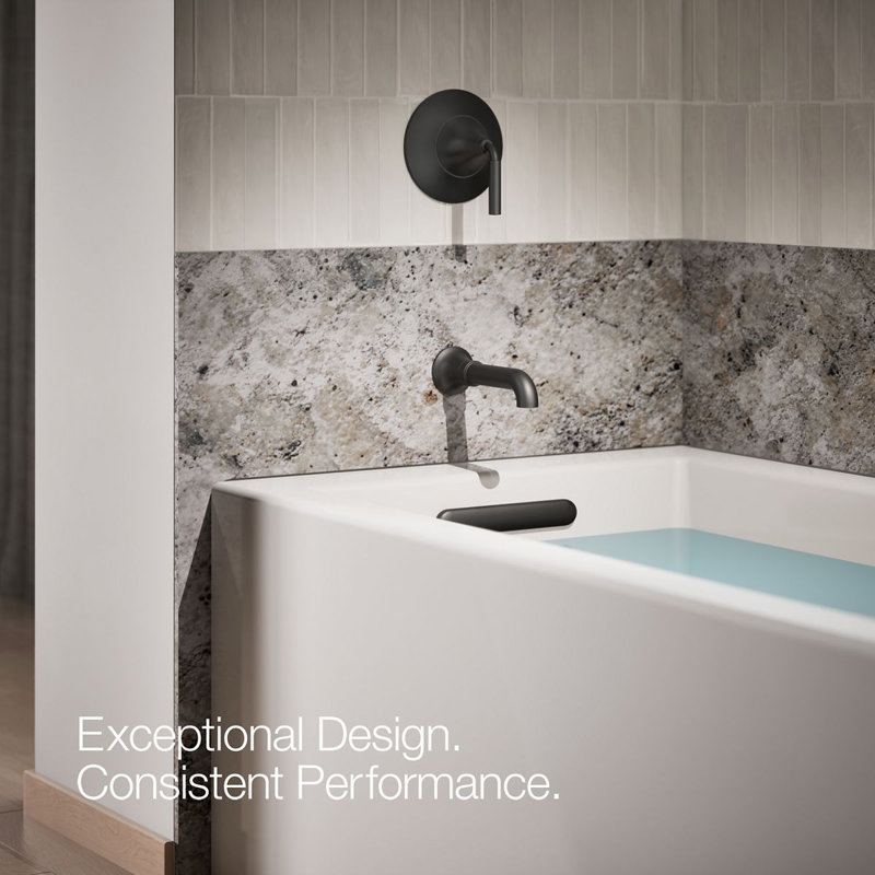 Tone Wall-Mount Non-Diverter Bath Spout, Matte Black