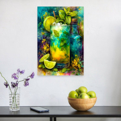 Menthe rafraîchissante Mojito, art moderne abstrait coloré