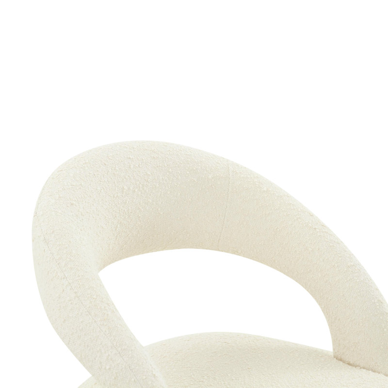 Fabric Upholstered Side Chair, Cream, Gold
