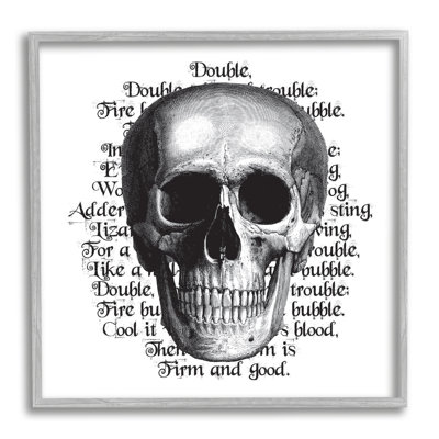 " Spooky Skull Layered Vintage Script Hex Text " by Lettered And Lined