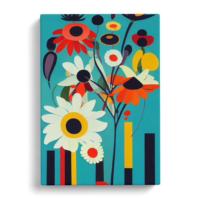 Unique Flowers Abstract No.4 - Wrapped Canvas Graphic Art, 50cm H x 35cm W x 3cm D