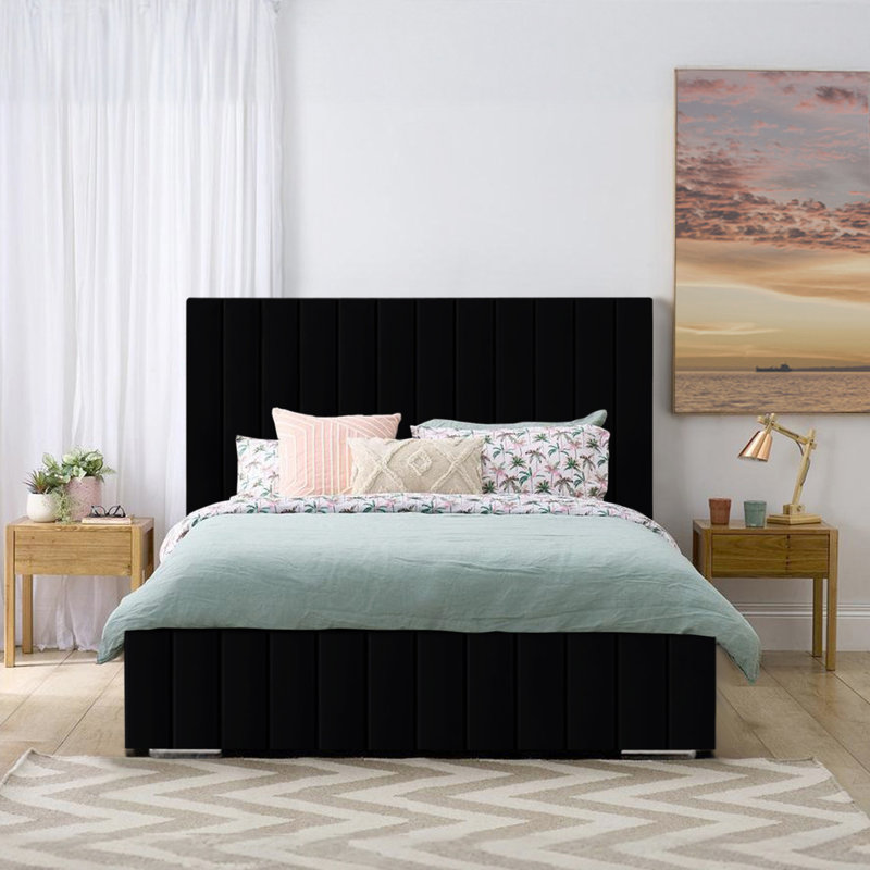 Akarsh Upholstered Bed, Double (4'6), Black