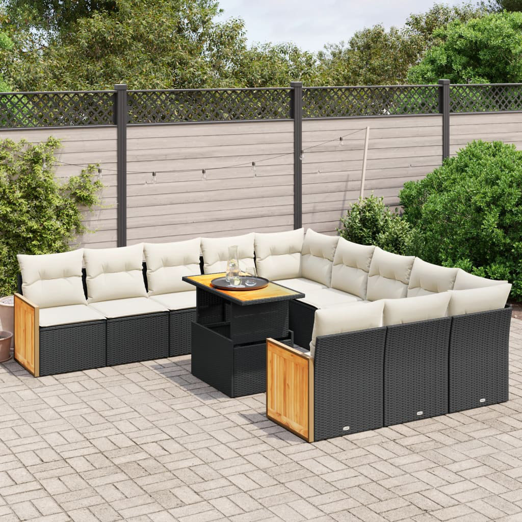 Vidaxl 11-Tlg. Garten-Sofagarnitur aus Polyrattan mit Kissen