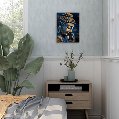 Buddha Wall Art Zen Decor for Living Room Buddhist Pictures Abstract Spiritual Canvas Poster Buddha Statue Painting Meditation Wall Art Religious Artwork for Bedroom Yoga Home Decoration 12x16"