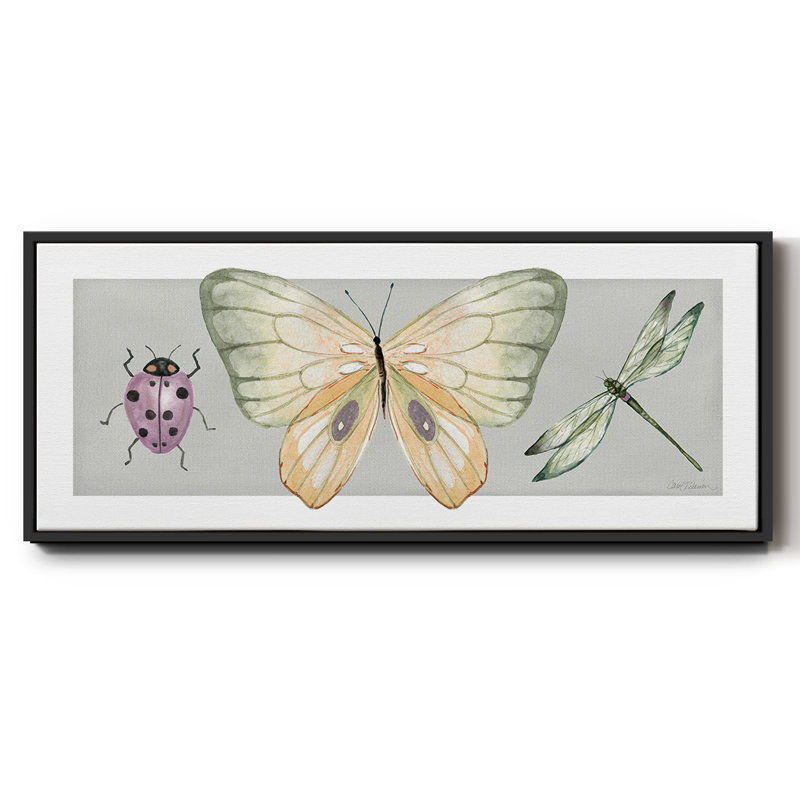 «Pretty Insectes I», toile encadrée, H 12 po x l 30 po