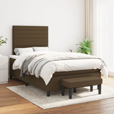 Lit sommier avec matelas Vidaxl brun foncé