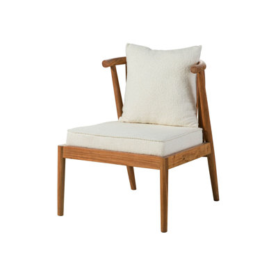 KOPENHAGEN 44cm H Polyester Blend Upholstered Parsons Chair in Ecru