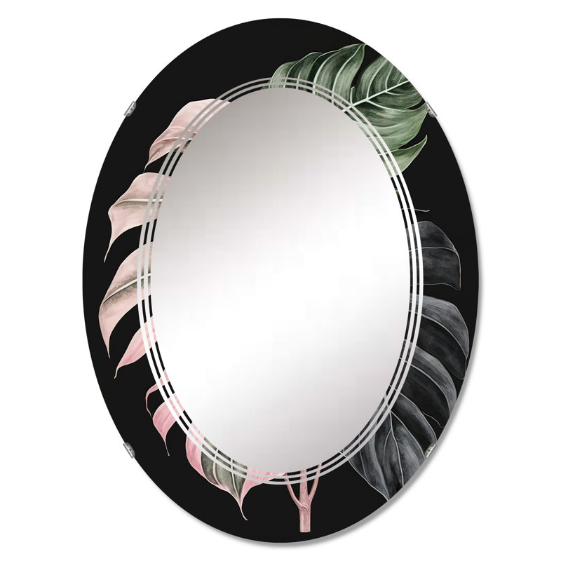 Plotnick Philodendron Leaf II - Miroir mural à feuilles florales, 30 po x 20 po