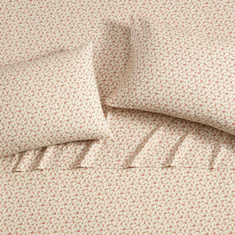 Ensemble de draps en percale de coton Percale Novelty Laura Ashley, Ensemble de draps pour lit double + 2 taies d'orei
