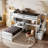 Loft Bed With Built-In Desk And Staircase-1245153481
