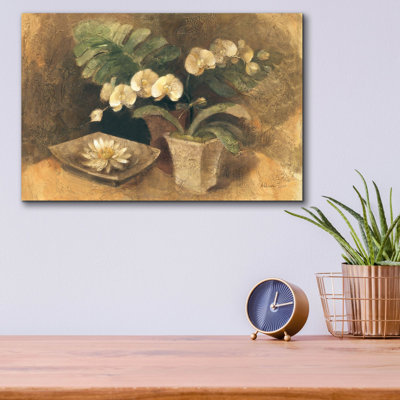 Art mural en verre Winston Porter «Meditation Orchids» par Albena Hristova
