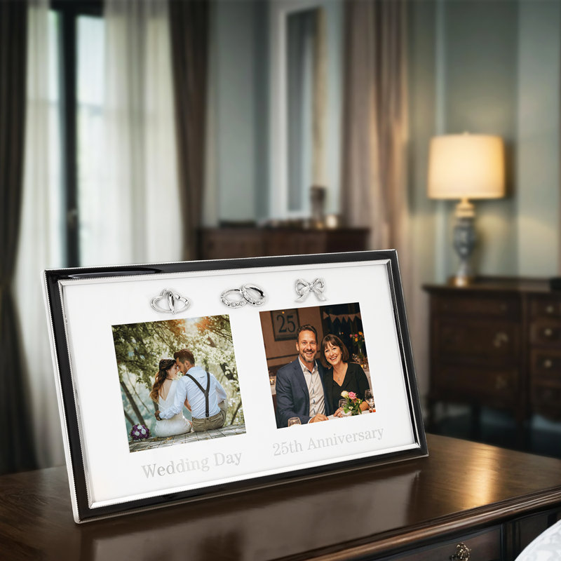 Black Metal Picture Frame with Mat