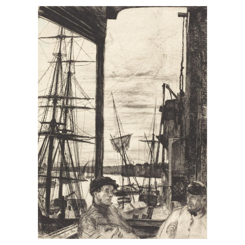 «Rotherhithe» par James McNeill Whistler - Estampe numérique, H 40 po x l 32 po