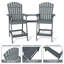 Ensemble de 2 tabourets de bar Adirondack avec dossier haut et tablette, gris