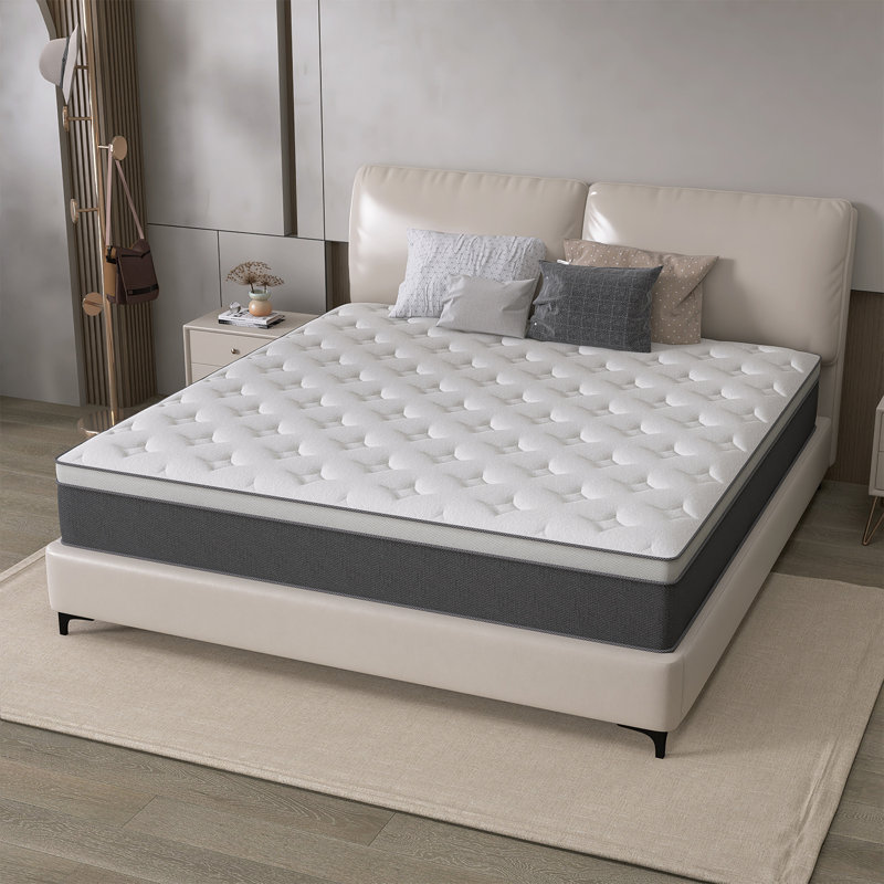 Ovando 12"/14" Medium Pocket Sping Hybrid Mattress with Certipur-US Certified Memory Foam, Twin, 14"