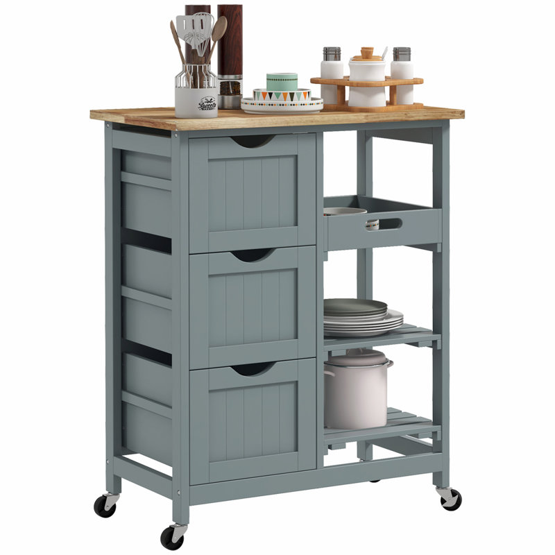 Versatile Kitchen Island with Abundant Storage and Mobility Options, Gray
