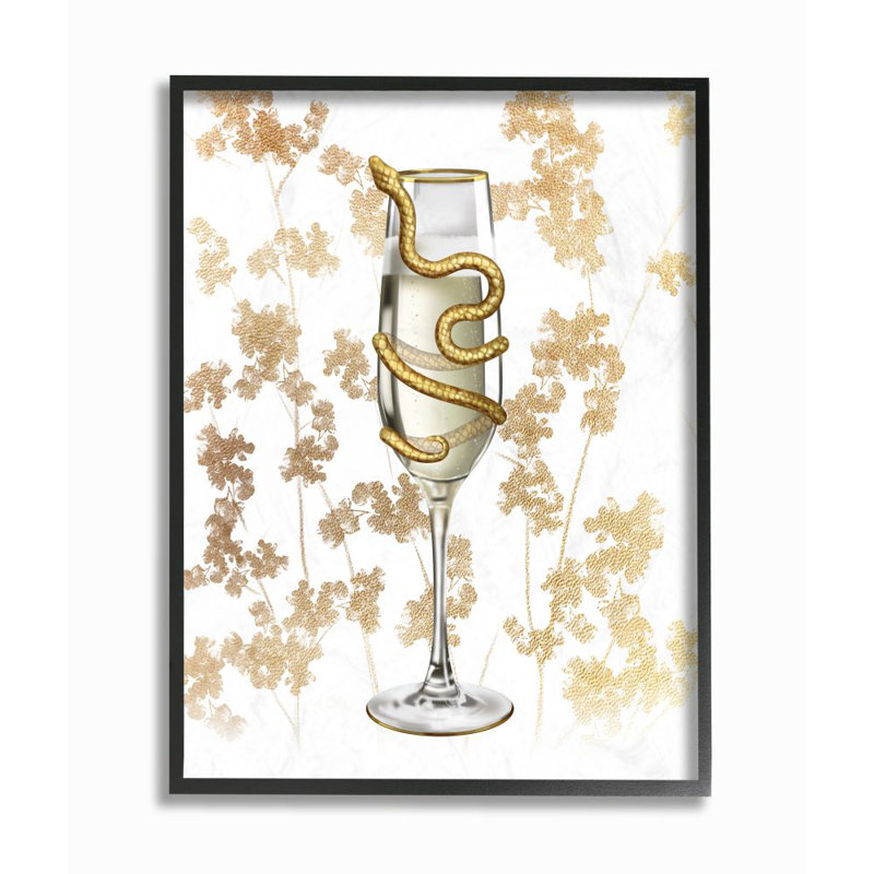 « gold serpent glass glam mode design » par ziwei li-impression, Giclée encadrée noir minuit, H 30 po x l 24 po