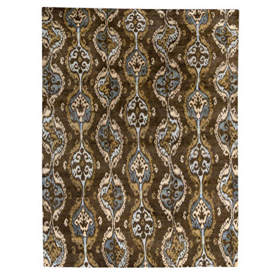 Tapis brun noué à la main Himalayan