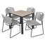 Plateau de table Kee Square, 4 chaises empilables Zeng-560900062-560900056-560899621