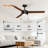 Jet3 52" Indoor Matte Black Ceiling Fan with Reversible Walnut/Black Blades, LED Light-1818465591-1818465587