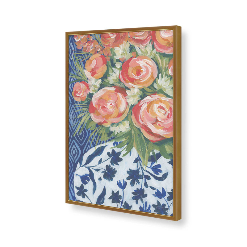 Mediterranean Blooms I By Yvette St. Amant Canvas Art Print, H 16 po x l 12 po, Doré