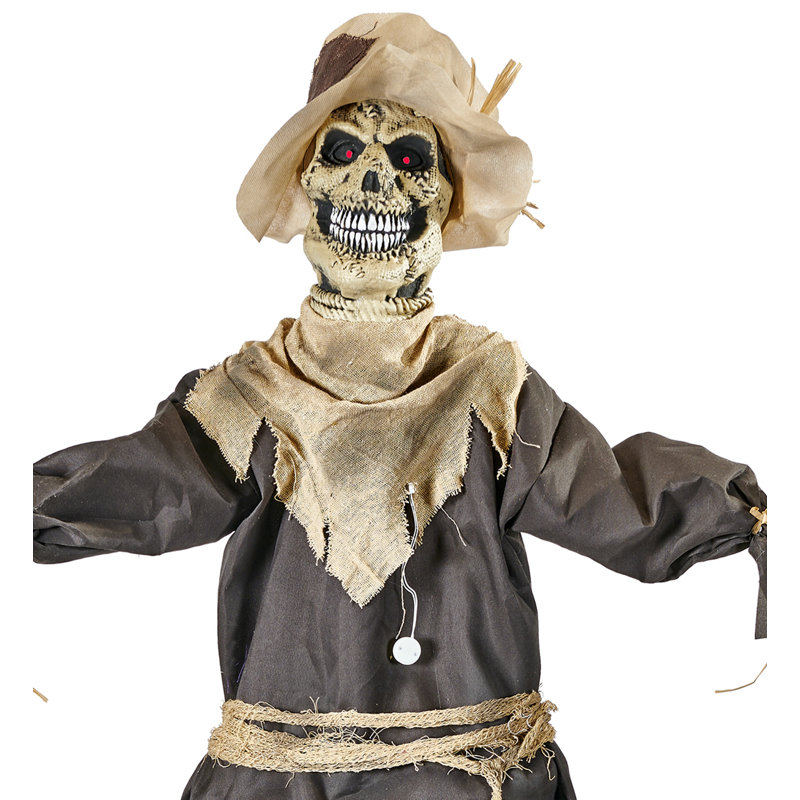 72" Standing Animated Halloween Shaking Scarecrow