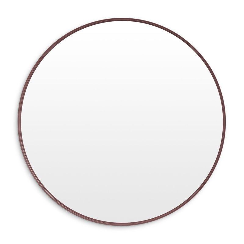 Hoopla Metal Round Wall Mirror, Putty, 46" x 46"