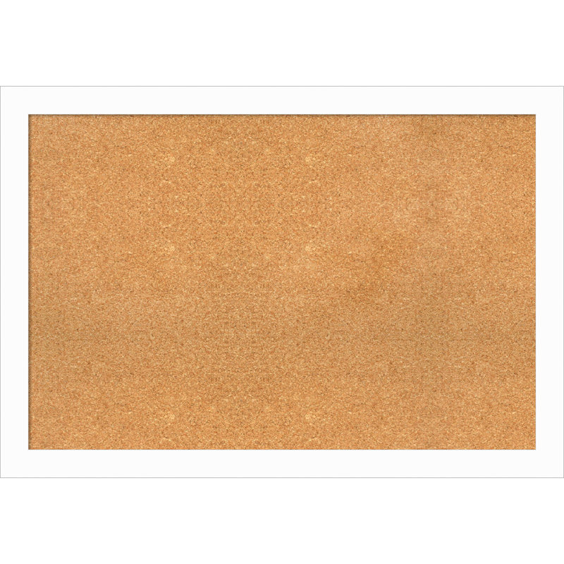 Petit tableau d'affichage mural en liège Basic, Bois blanc, H 27 po x l 39 po x P 1 po