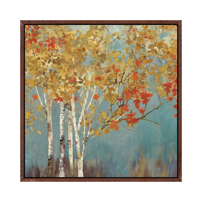 First Moment II by Allison Pearce - Painting on Canvas, 45.72 cm H x 45.72 cm W, Classic Brown Wood Framed Canvas