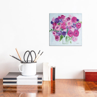 Roses Are Pink by Farida Zaman - Wrapped Canvas Painting