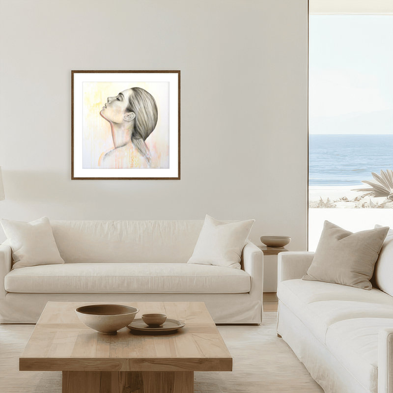 Classic Elegance Surrender I by  - Floater Frame Print on Canvas, 20" H x 20" W x 1.125" D, Framed Matted Print, Brown