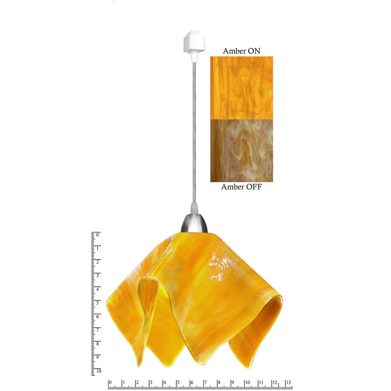 Luminaire suspendu géométrique 1 lumières unique Sapin, Grand, Ambre