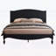 Structure de lit grand en bois avec tête de lit, conception arquée traditionnelle, grand rangement sous le lit, aucun sommier requis, assemblage facile, noir