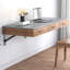 Grey Rectangular Sintered Stone Floating Desk with drawers desk-1468525641