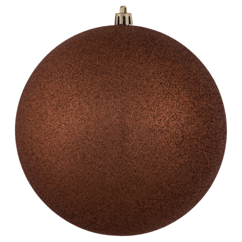 Holiday Décor Ball Ornament, Coral Glitter, 6" H x 6" W x 6" D