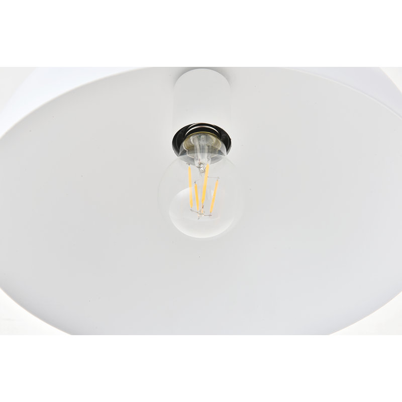 Luminaire suspendu en forme de dôme à 1 lumière à intensité variable Rancourt, Blanc, H 6,7 po x l 11,8 po x P 11,8 po