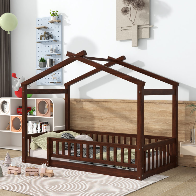 Lit pour enfant Azusa, Double, Noyer