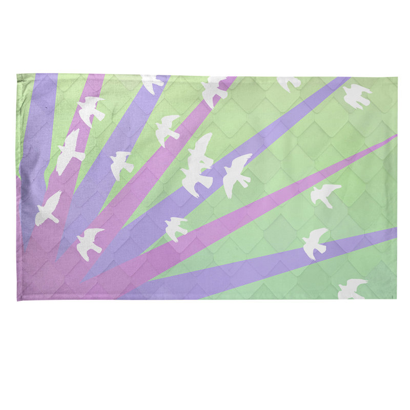 Tea Towel Kitchen Towel, Poly Twill, Dark Green/Purple