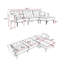 Canapé-lit modulaire réversible luxueux avec repose-pieds mobile et garniture élégante pour le confort du salon-856658350