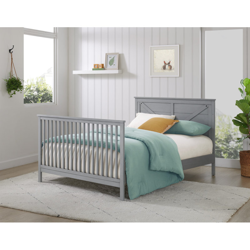 Lit de bébé 4 en 1 Montauk, Gris champêtre